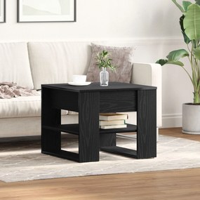 Mesa de Café de Carvalho Preto 55.5x55x45 cm Feita de Madeira Derivada
