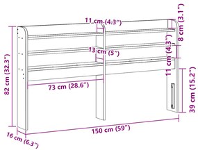 Cabeceira com prateleiras 140 cm madeira de pinho maciça