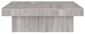 Mesa de centro 90x90x28 cm derivados madeira cinzento sonoma
