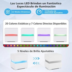 Mesa de cabeceira LED com gavetas Controlo remoto 22 modos dinâmicos Mesa de apoio moderna para sala de estar Quarto 45 x 35 x 45 cm Branca