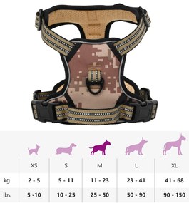 Peitoral para cães com faixas refletoras ajustável M
