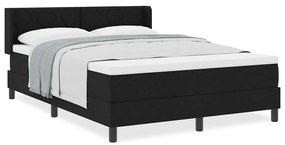 Cama Box com cabeceira Preto 140 x 200 cm Tecido e Espuma