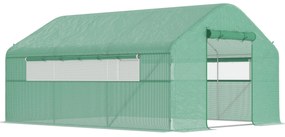 Estufa tipo Túnel 4x3x2 m Estufa de Exterior com 2 Janelas Cobertura P
