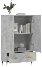 Aparador alto 69,5x31x115 cm derivados de madeira cinza-cimento