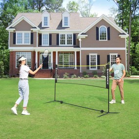 Rede de badminton 500 x 103 x 155 cm com bolsa de transporte preta e amarela