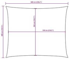 Para-sol estilo vela tecido oxford retangular 4x6m verde-escuro