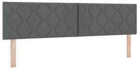 Cama com Estrutura de Molas e Colchão &amp; LED Cinza Escuro 180x200 cm Te