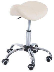 HOMCOM Cadeira de trabalho giratória com rodas banquinho para dentista cabeleireiro cor bege | Aosom Portugal