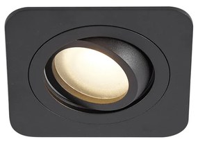 Conjunto de 6 focos embutidos redondos pretos GU10 50mm giratórios e inclináveis IP44 - Alberto Moderno