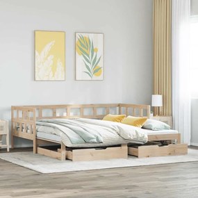 Sofá-cama com gavetão e gavetas sem colchão 90x200 cm