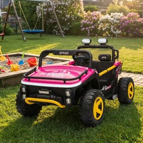 Carro elétrico para Crianças 24V Buggy UTV SPEED Rodas de espuma EVA Rosa