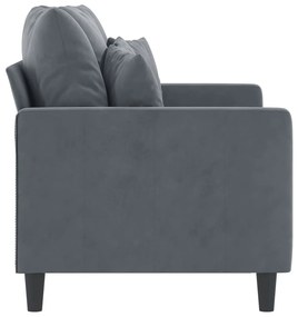 Sofá de 2 lugares 120 cm veludo cinza-escuro