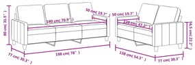 2 pcs conjunto sofás c/ almofadões couro artif. cor cappuccino