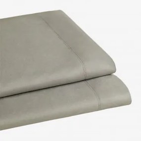 Lençol De Cima Em Cetim De 300 Fios Sampras Verde Cáqui & Cama 135/140cm (210 X 280 Cm) - Sklum
