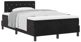 Cama Box Spring vidaXL com Colchão Preto 120x200 cm Veludo