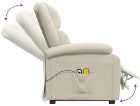 Poltrona de massagens veludo cor creme