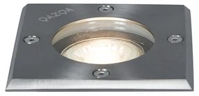 Foco de chão em aço 10,5 cm IP65 - Basic Square Moderno