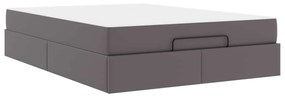 vidaXL Estrutura de cama com colchão com colchão Cinzeto 140 x 190 cm