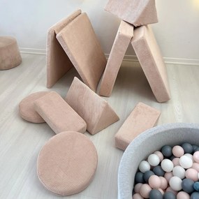 Sofá-Cama de 2 Lugares Puzzle – Rosa – 140x46x70 cm