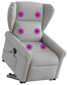 Poltrona elétrica elevatória massagens tecido cinzento-nublado