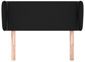 Cabeceira de cama c/ abas tecido 103x23x78/88 cm preto