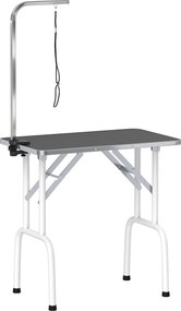 PawHut Mesa de Tosquia Dobrável para Cães com Tampo Antiderrapante e Braço Ajustável, 81 x 48,5 x 80 cm, Preta | Aosom Portugal