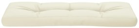 Almofadão para sofá de paletes 120x40x12 cm tecido creme