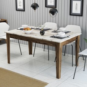 Mesa de Jantar Milan500 – Nogueira e Branco – 145x75x88 cm
