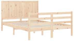 Estrutura de cama de casal c/ cabeceira madeira maciça