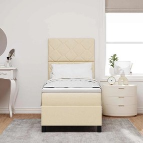 Cama Box Spring com Colchão Bege 80x200 cm Tecido