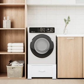 vidaXL Suporte para máquina de lavar roupa com gaveta branco