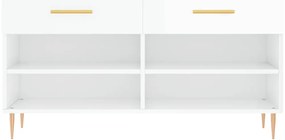 Banco sapateira 102x35x55 cm derivados madeira branco brilhante