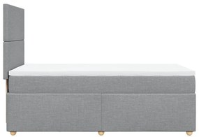 Cama com molas/colchão 90x190 cm tecido cinzento-claro