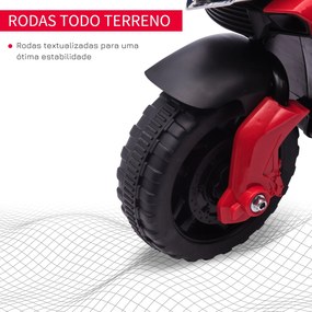 HOMCOM Moto Elétrica para Crianças a partir de 18 Meses 6V com Faróis