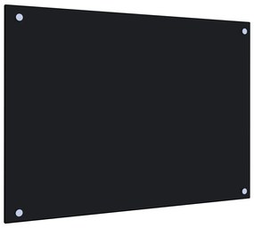 vidaXL Painel anti-salpicos de cozinha 70x50 cm vidro temperado preto