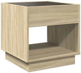 Mesa de centro luzes LED Infinity 50x50x50 cm carvalho sonoma
