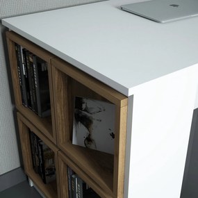 Secretária Box – Branco Nogueira – 120x75x65 cm