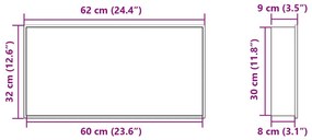 Nicho parede p/ duche 62x32x9 cm aço inoxidável branco mate