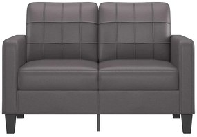 Sofá de 2 lugares 120 cm couro artificial cinza