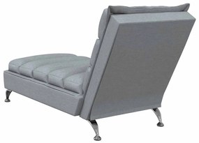 Chaise lounge de massagem com almofadões tecido cinzento-claro