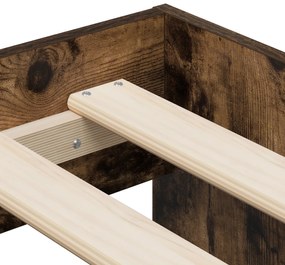 Estrutura de Cama de Armazenamento Carvalho Fumado 90x190 cm