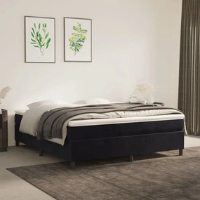 Estrutura de cama sem colchão 160x200 cm veludo preto