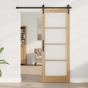 vidaXL Porta Interior com Vidro "ORKDAL" 78x202x4 cm Madeira Sólida de Pinheiro