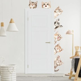 Autocolantes de parede - Gatos à volta da porta