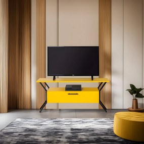 Móvel TV Tarz – Amarelo/Preto – 125x54x35 cm
