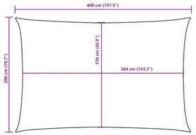 Guarda-Sol tecido Oxford retangular 2 x 4 m bege