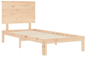 Estrutura de cama com cabeceira 100x200 cm madeira maciça