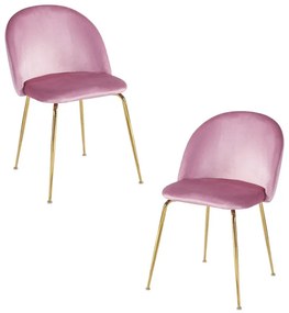 Pack 2 Cadeiras Golden Dalnia Veludo - Rosa