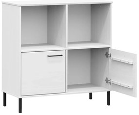 Estante c/ pernas metal 90x35x90,5cm madeira maciça OSLO branco