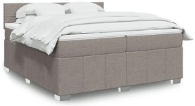 vidaXL Cama com molas/colchão 200x200 cm tecido castanho-acinzentado